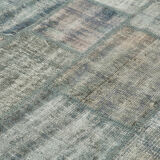 Handmade oriental contemporary 177 cm x 247 cm grey patchwork carpet