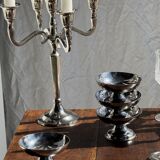 Set of 6 silver metal ice cream cups with small base D9 H5.5