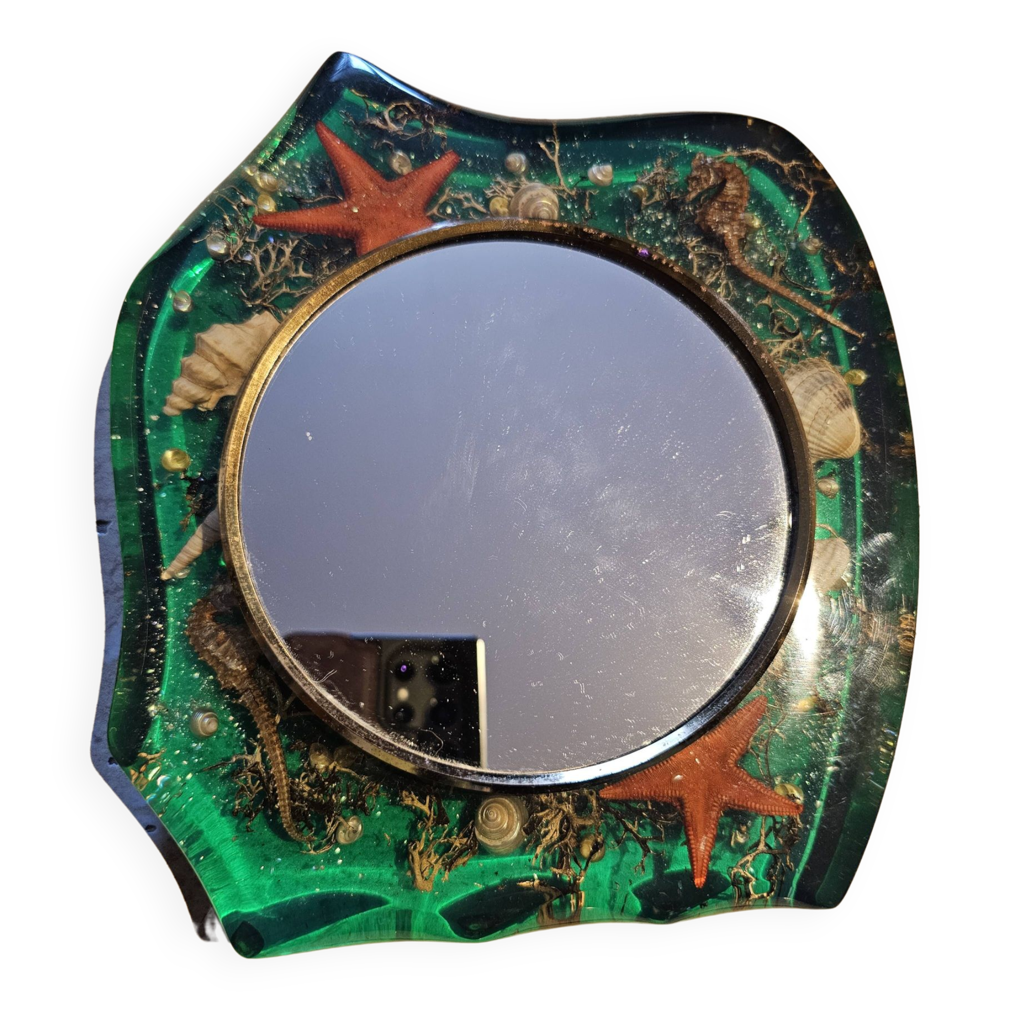 Miroir sur support résine avec inclusion