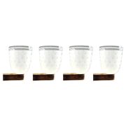 Art Deco Wall Lights in Blown Glass and Brass, Italy, 1940s, Set of 4