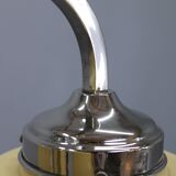 Art Deco nickel chandelier with cream glass cylinders, Czechoslovakia, 1930s