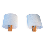 Pair of wall lamps in Perspex and teak year 60