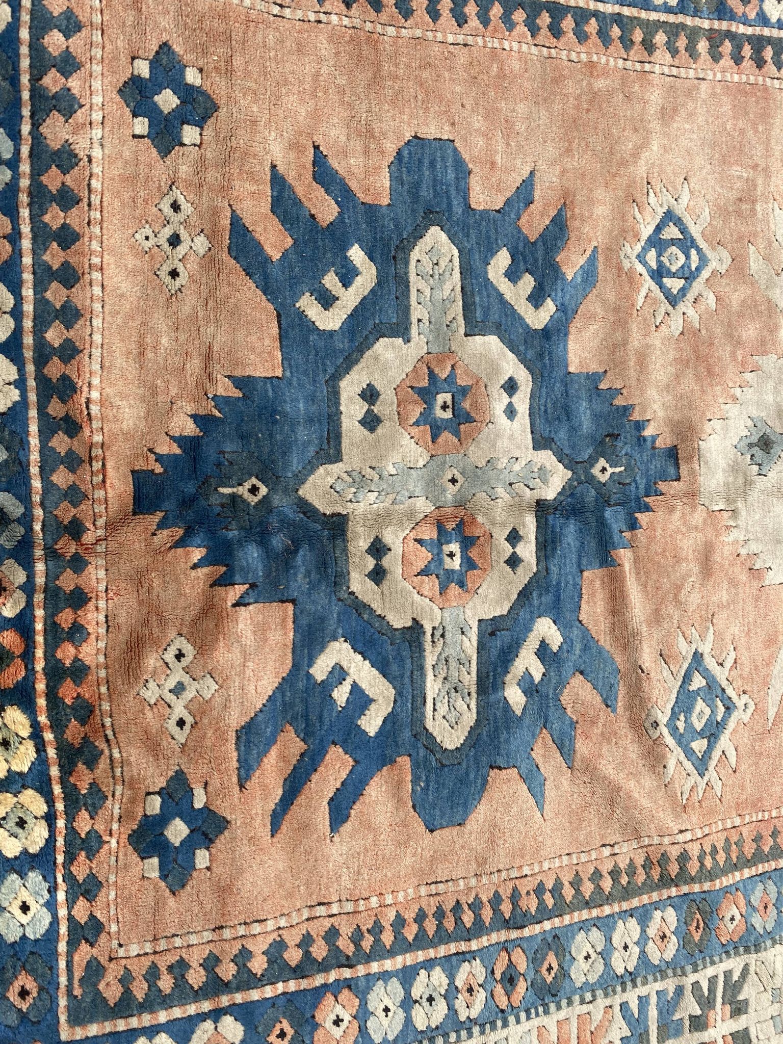 Vintage Turkish carpet Kars Anatolia handmade 224x324 cm
