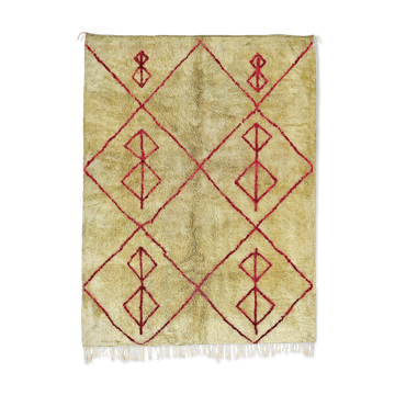 Tapis marocain moderne vert art contemporain 180x240cm