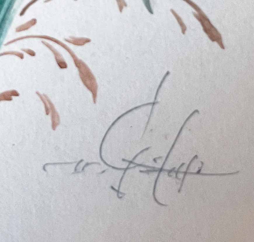Tableau Aquarelle "Fleurs du jardin" signé début XX°
