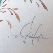 Watercolour painting "Garden Flowers" signed early 20th century