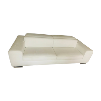 White leather sofa