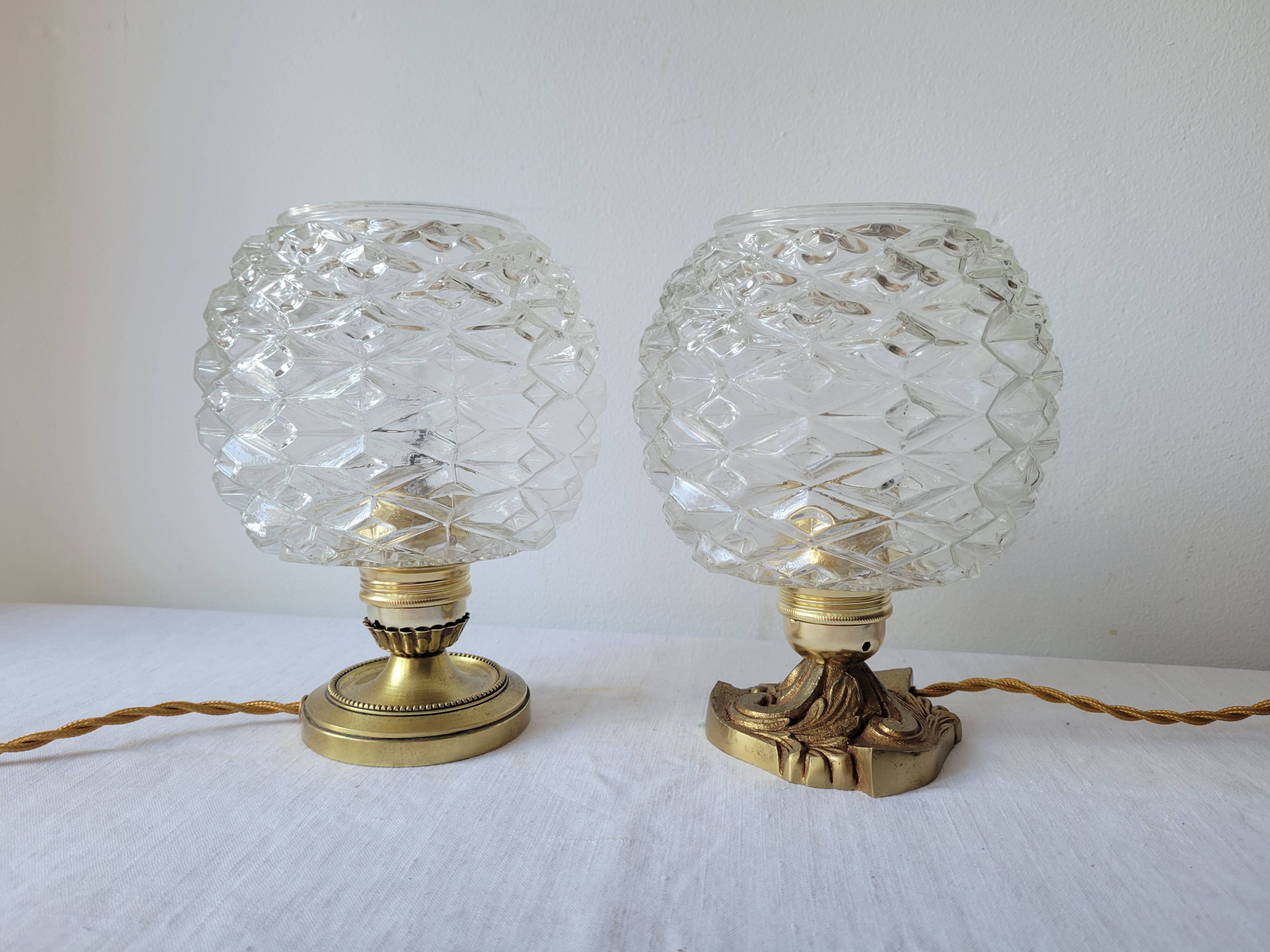 Brass and glass lamp