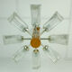 1960s temde 8-light pendant lamp sputnik chandelier teak glass metal