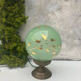 Globe table lamp in green opaline