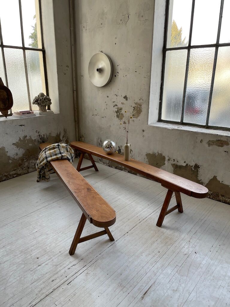 Pair of bench early 1900 oak