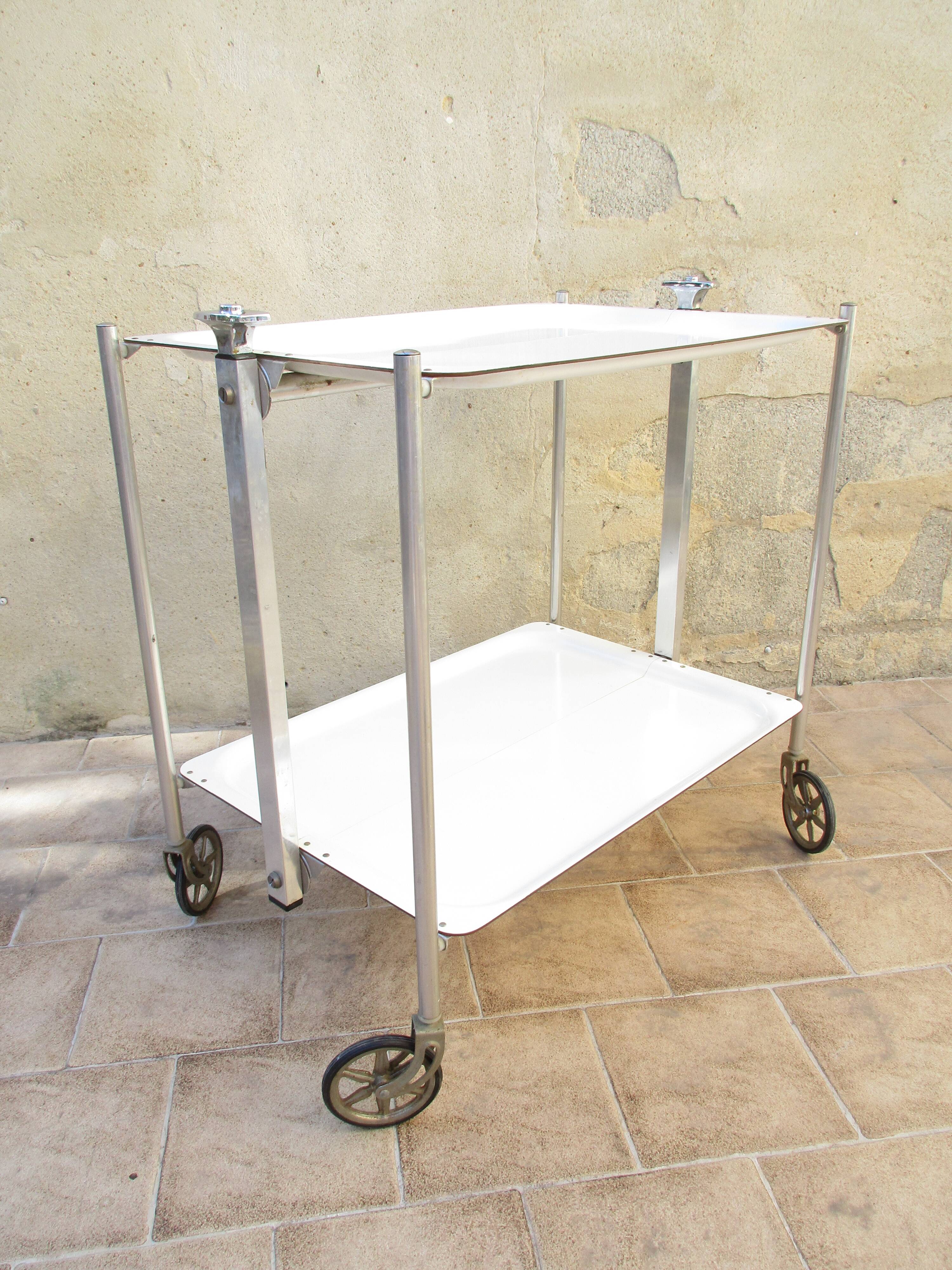 Roller folding extra table