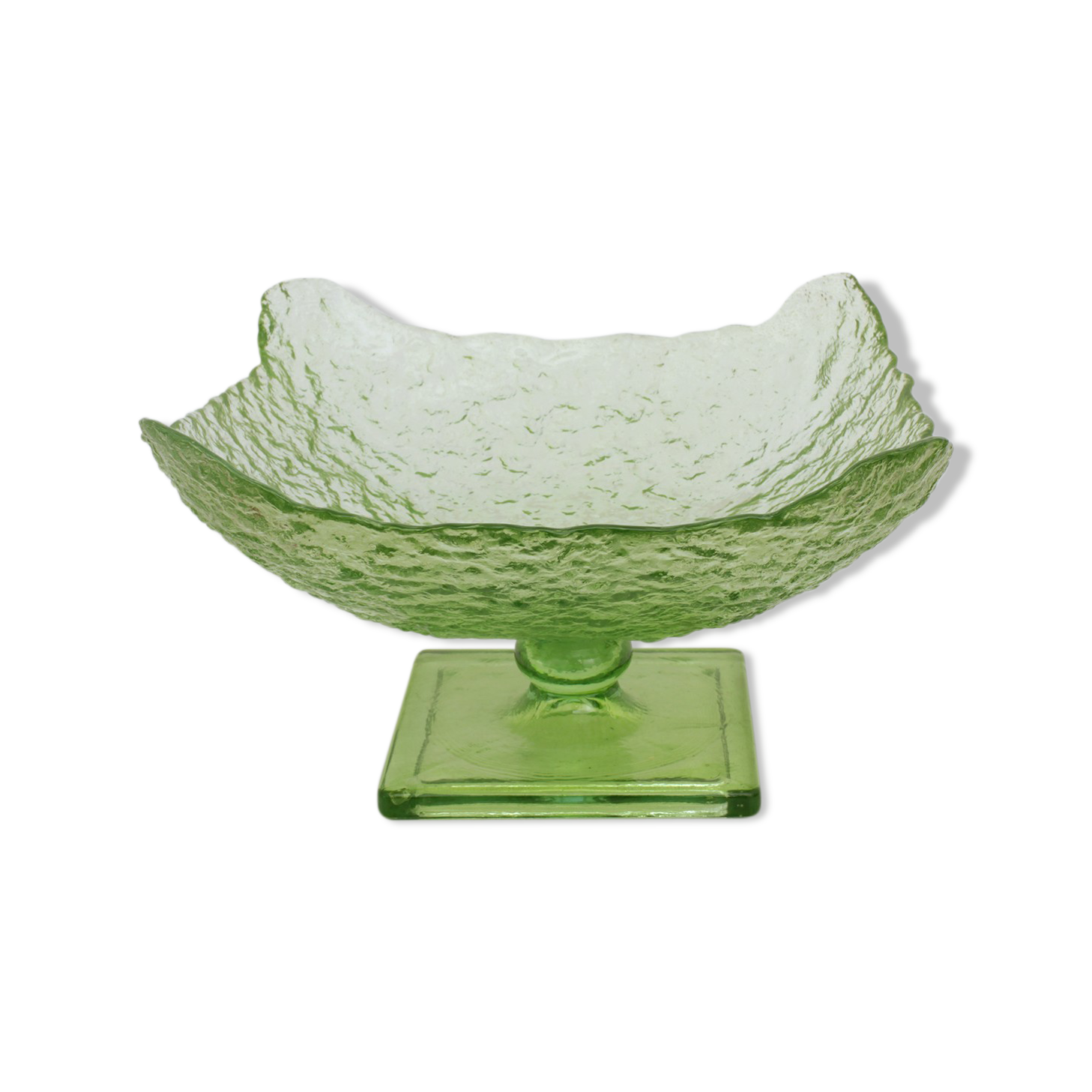 Cut square fruit bumpy glass - green