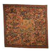 Tapisserie de Bruxelles du XIXᵉ siècle – Verdure fleurie et scène galante
