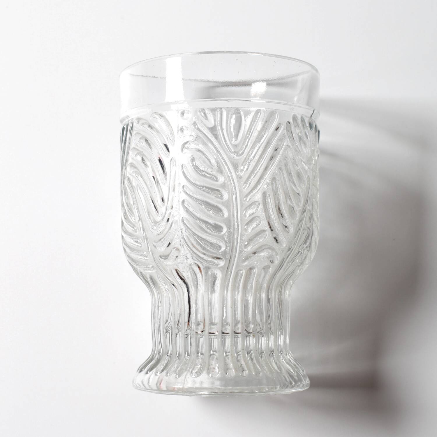 Set of 6 Mid-century Rare Pressed Glass Glasses / Libochovice / 1981