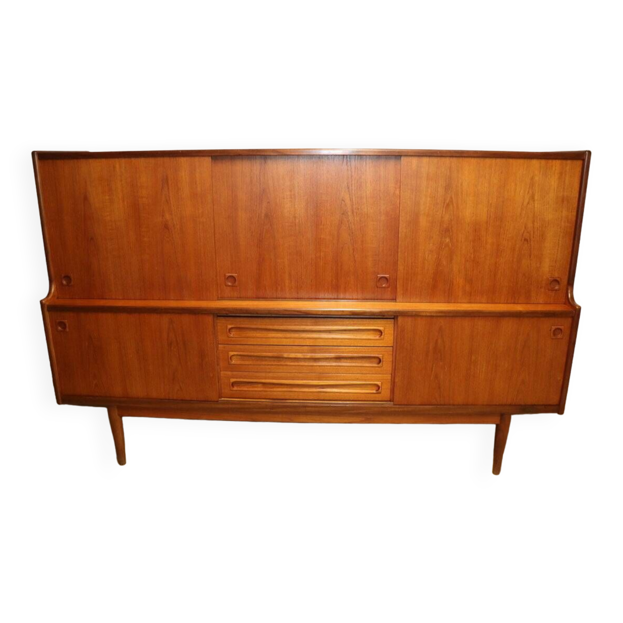 Enfilade haute scandinave édition Samcom en teck, 1960