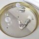 Ceiling lamp Lucien Gau glass and brass diameter 35cm
