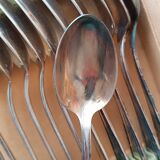 Box of 12 silver-plated metal teaspoons JM