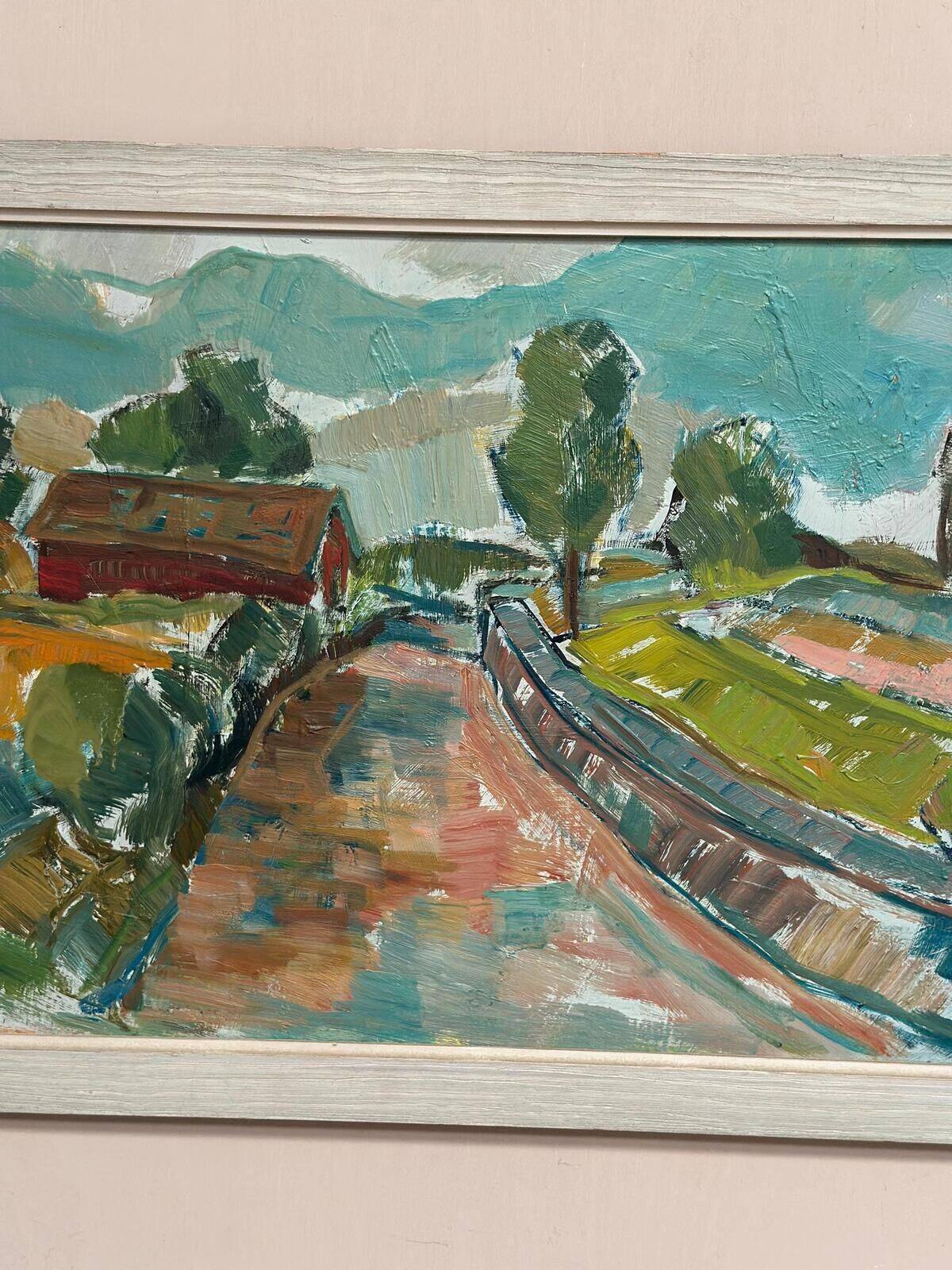 Original Swedish Oil On Panel – “Landscape” By Sture Haglundh – Signed – Vintage & Framed – 70 × 37.5 Cm (27.6" × 14.8")