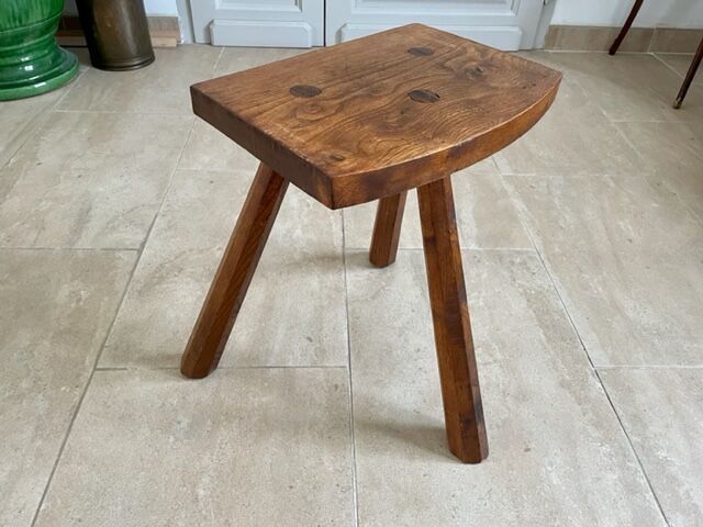 Tripod stool in solid oak 1950