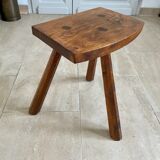 Tabouret tripode en chêne massif 1950
