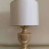 Beige glazed ceramic lamp from the 80s