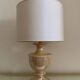Beige glazed ceramic lamp from the 80s