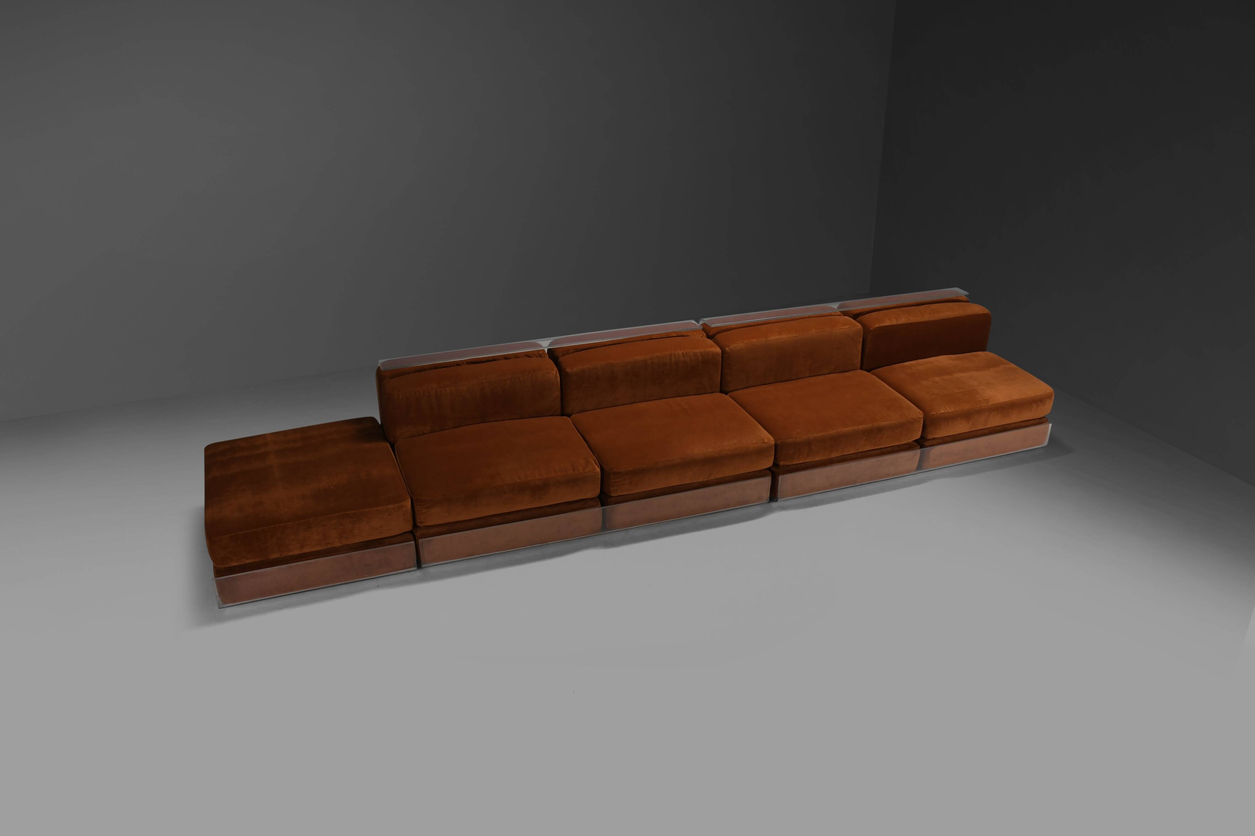 Rare modular Lucite canapé by Roberto Monsani for Acerbis, Italy 1975