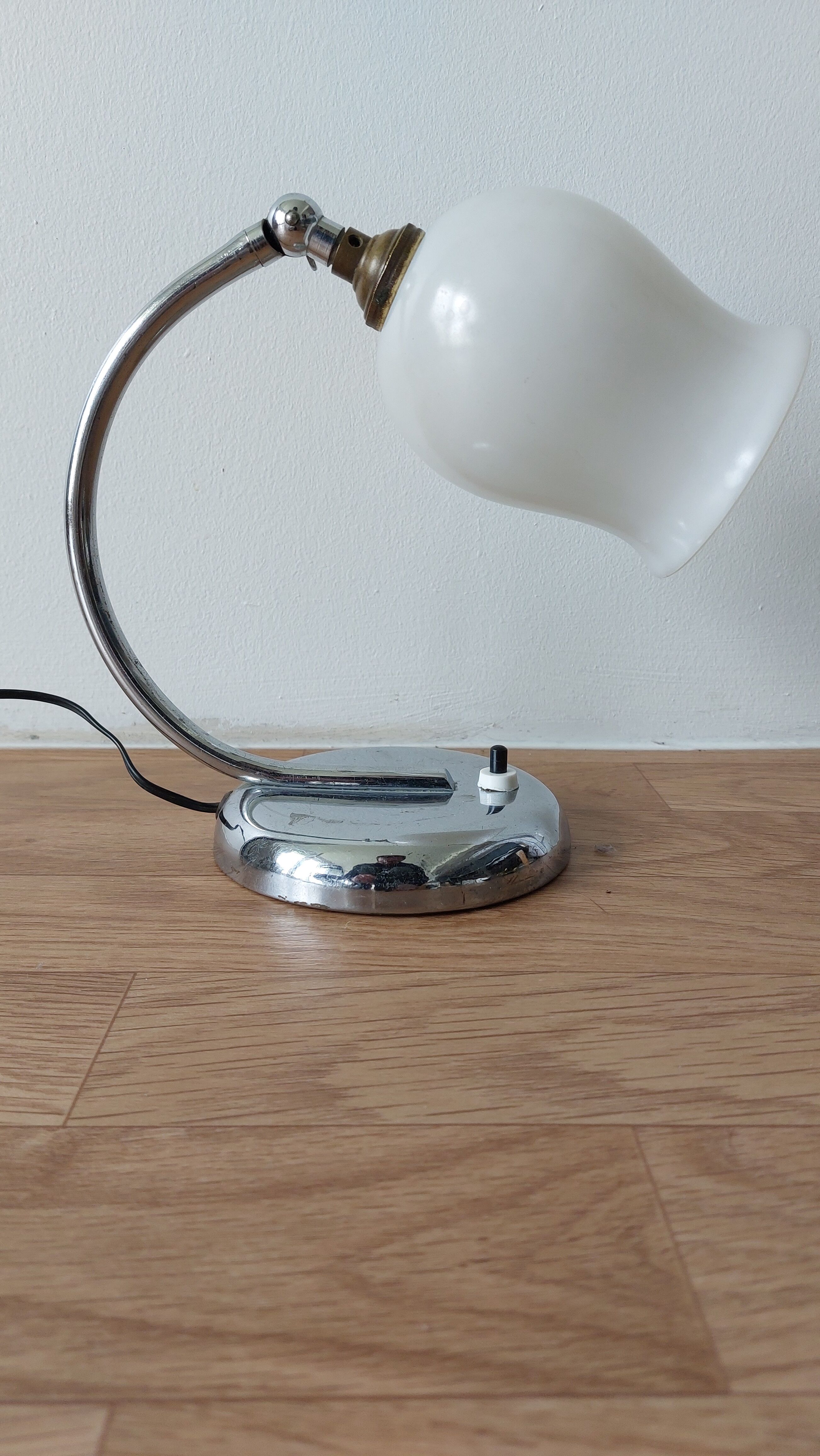 Art Deco chrome ball lamp.