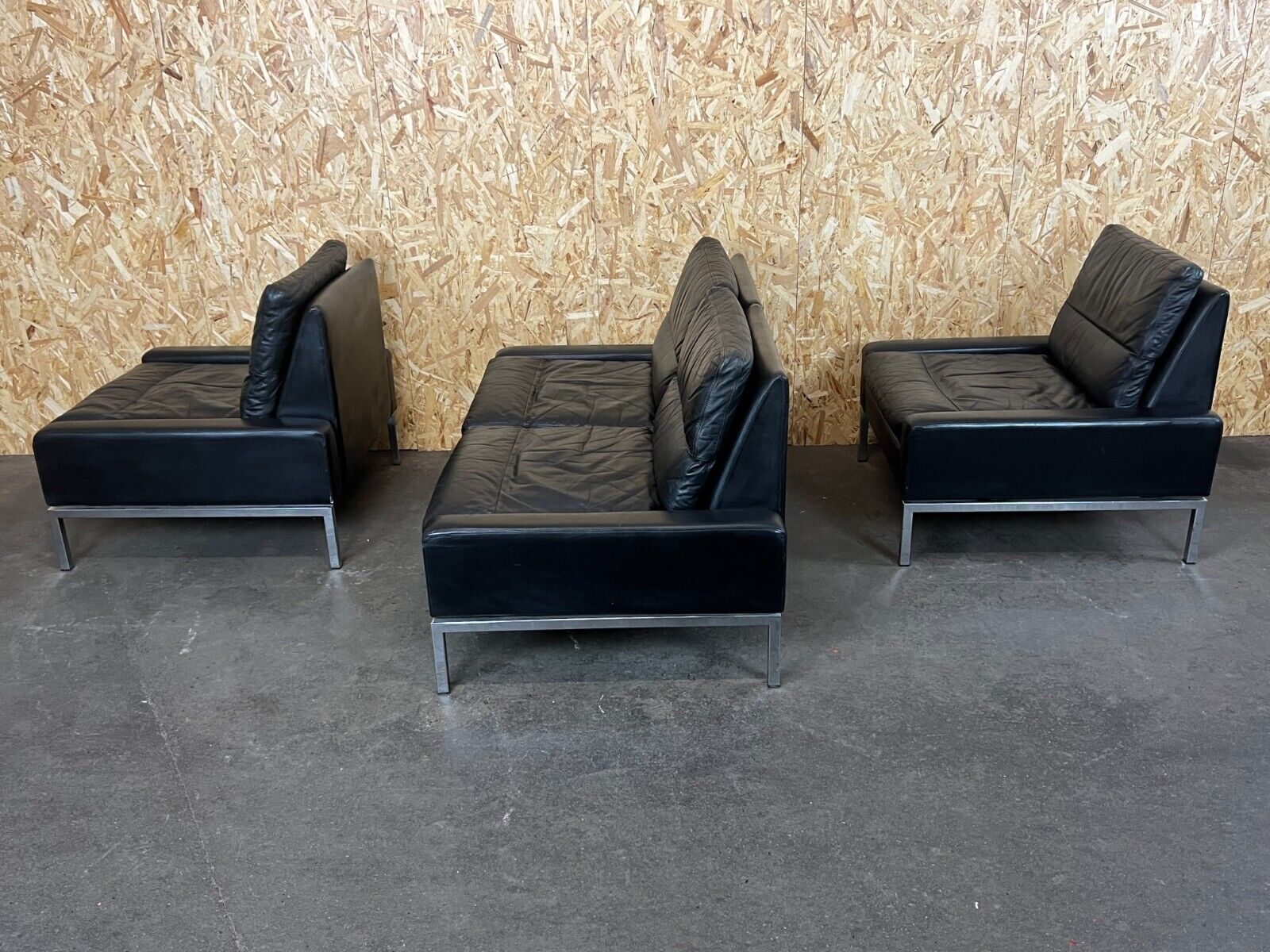 60s 70s sofa and 2 armchairs by Hans Peter Piehl for Wilkhahn leather sofa design