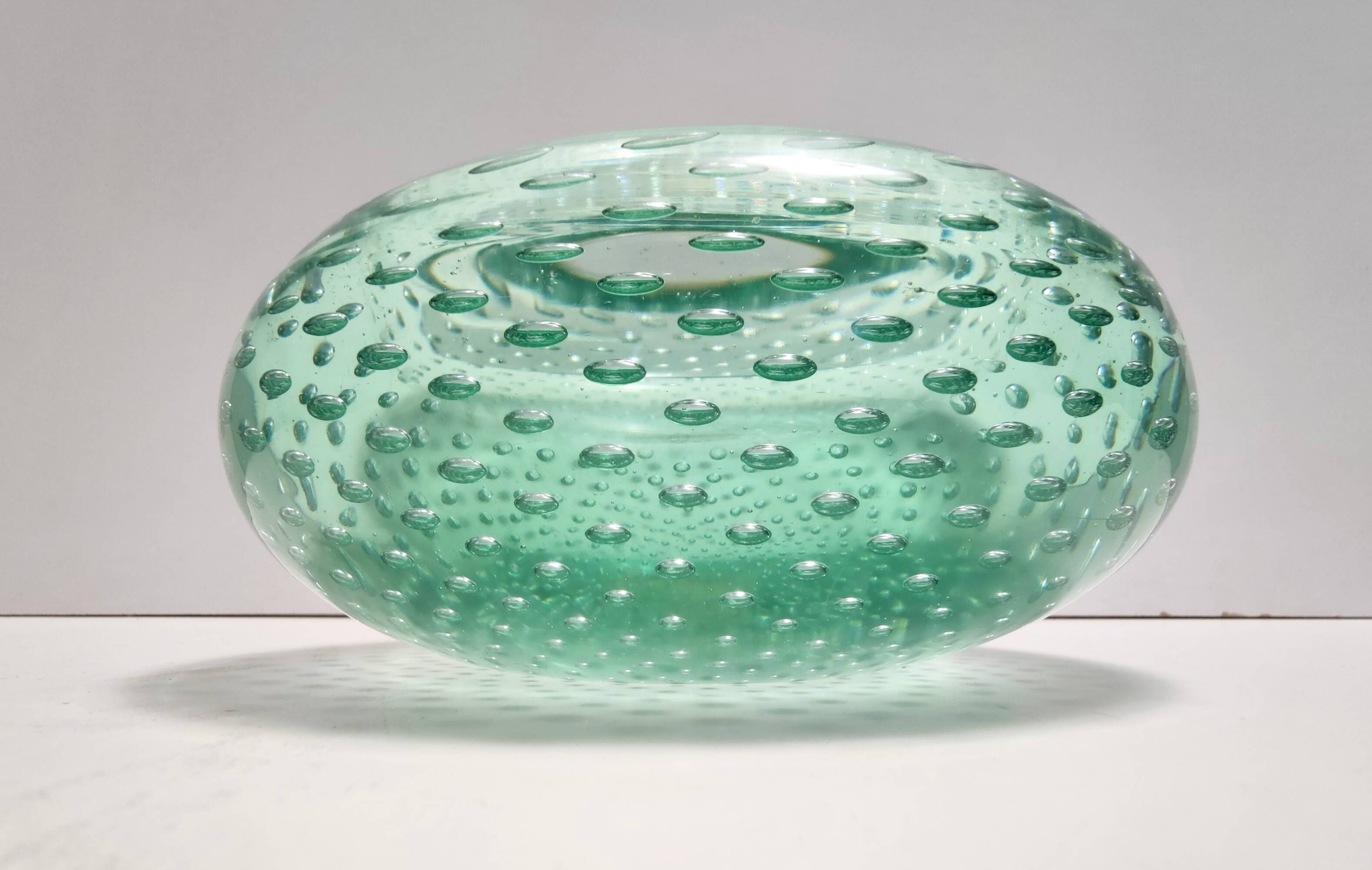 Aquamarine Bullicante Murano Glass Ashtray - Trinket Bowl