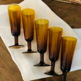 Flutes à champagne ambrées