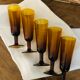 Flutes à champagne ambrées
