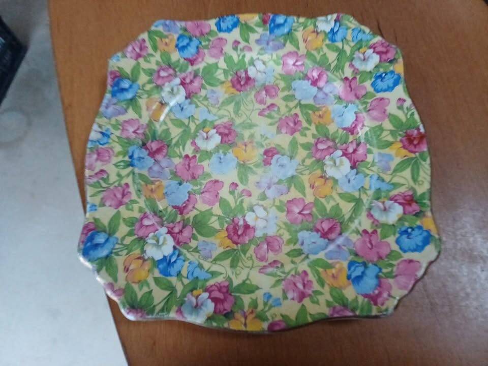 Square plate English earthenware Royal Winton