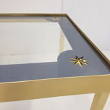 Table basse en aluminium doré 1960 vintage