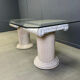 Vintage tessellated stone pedestal dining table by Maitland Smith, 1970s