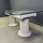 Vintage tessellated stone pedestal dining table by Maitland Smith, 1970s