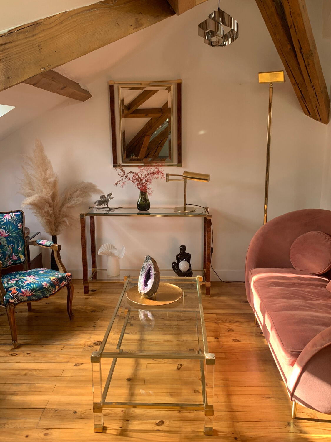 Italian brass floor lamp