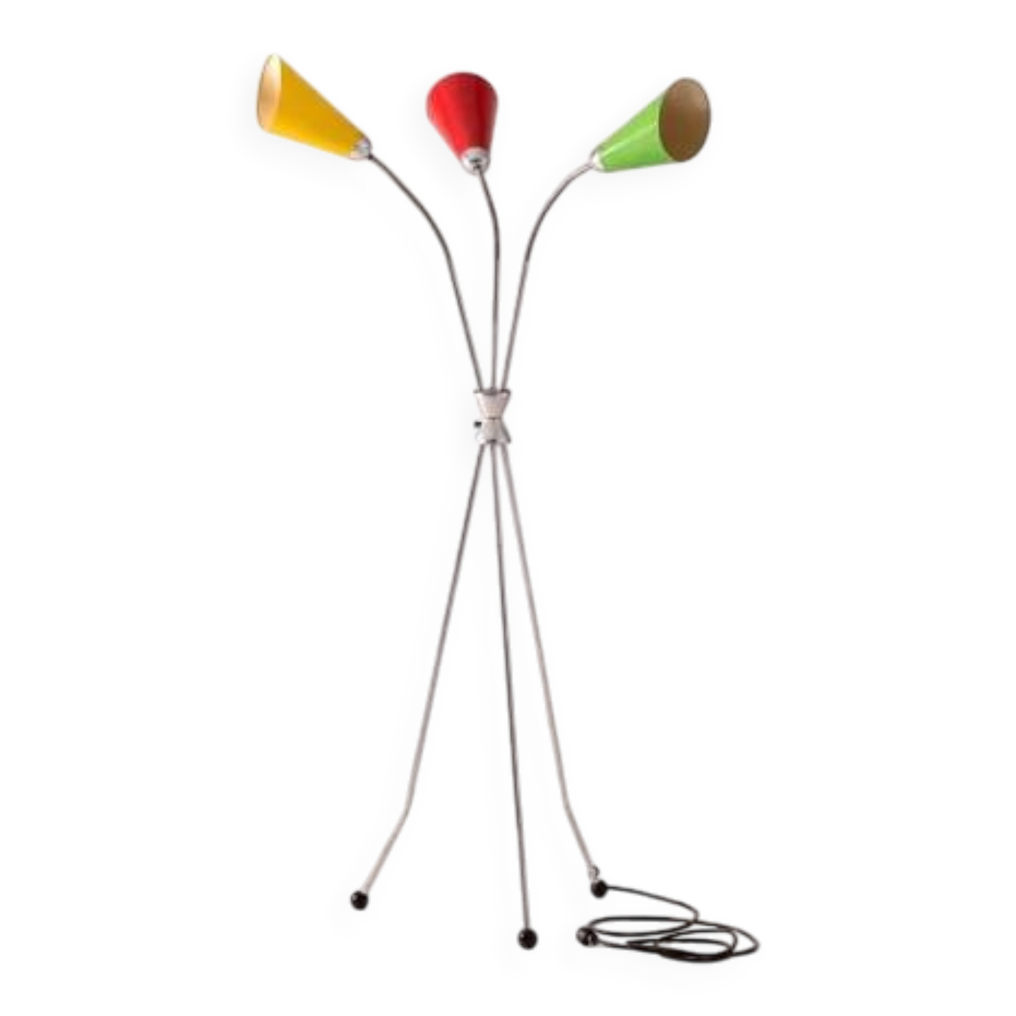 Three-armed floor lamp, Lidokov, 1950s–1960s, Czechoslovakia