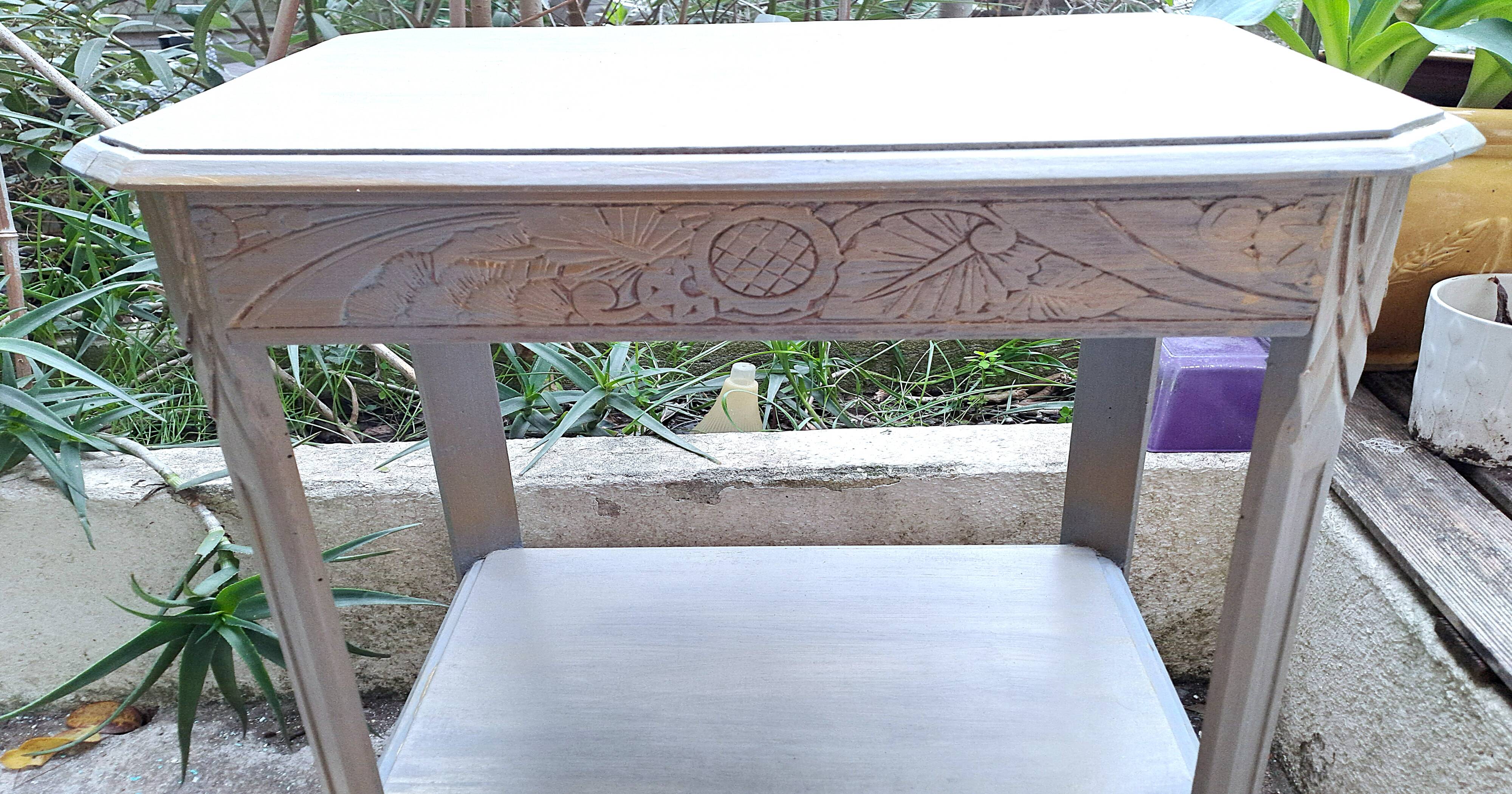 Wooden coffee table Art Deco style carved vintage interior decoration