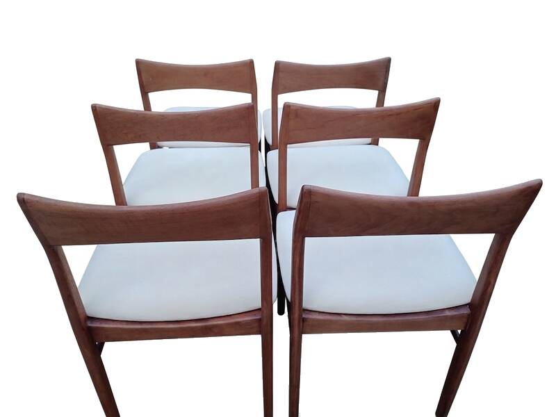 6 chaises danoises par Henning Kjaernulf en teck vintage scandinave 1960