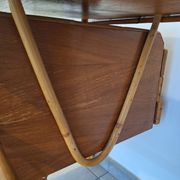 Rattan and bamboo desk with chair - Audoux Minet style from the 1970s.