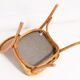 Thonet chair in rattan, camel faux leather and wood - 1960s