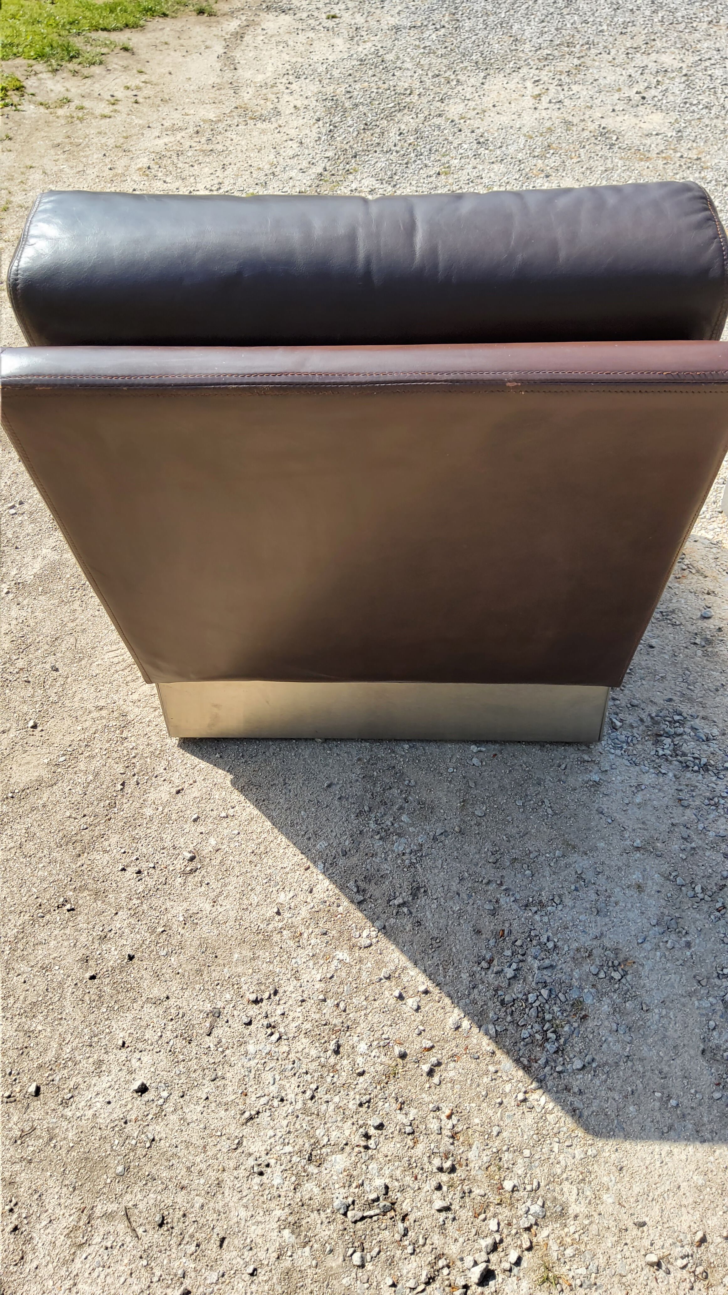 Pair of leather armchairs Roche Bobois from the 70s