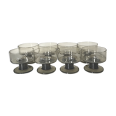 Lot of 8 Mobil cups in smoked glass