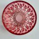 Small vintage pink glass bowl with floral decoration – French 60s/70s