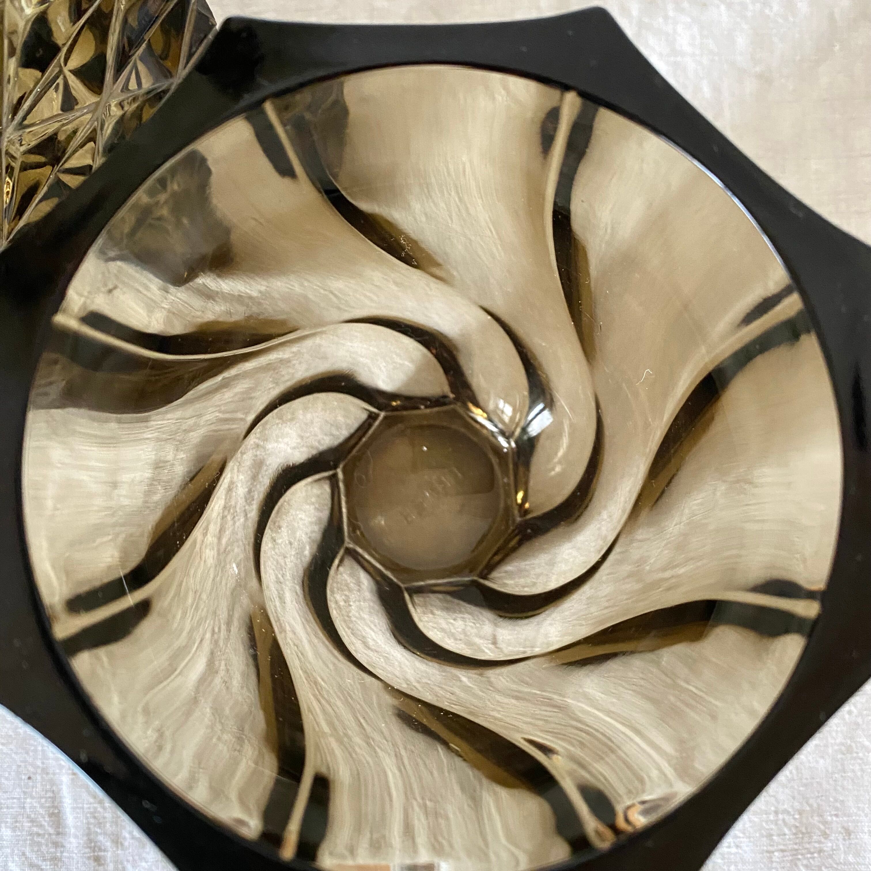 Vintage smoked glass vases