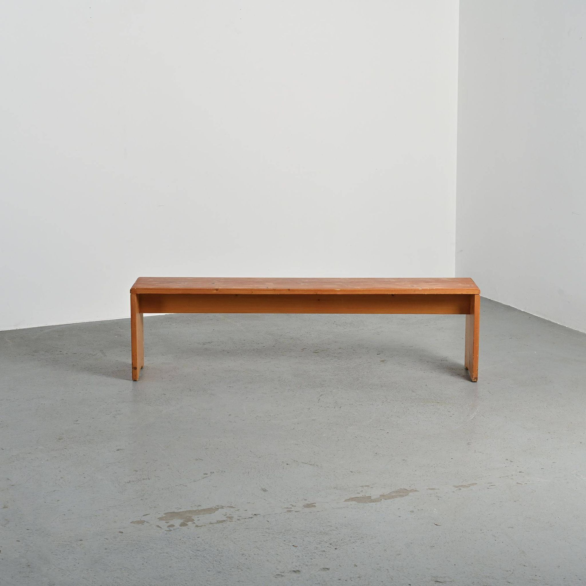 Mountain bench in solid pine, France, circa 1975