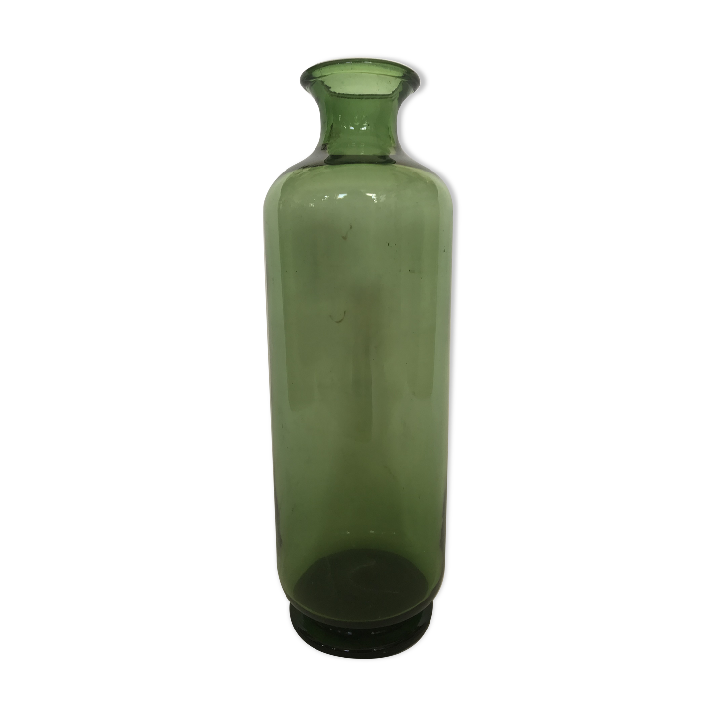 Green glass vase