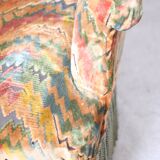 Multicolored velvet toad armchair